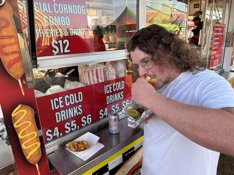 former Georgia Southern student Bailey Jeffers came up from Long County to enjoy a Philly cheesesteak sandwich.