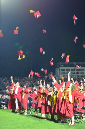 bchs graduation cap toss